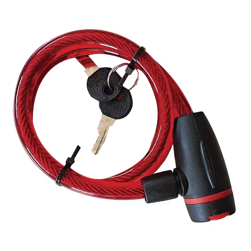 2023 Factory production low price direct sale bicycle key lock Cost-effective stock bicycle steel cable lock stock direct sale