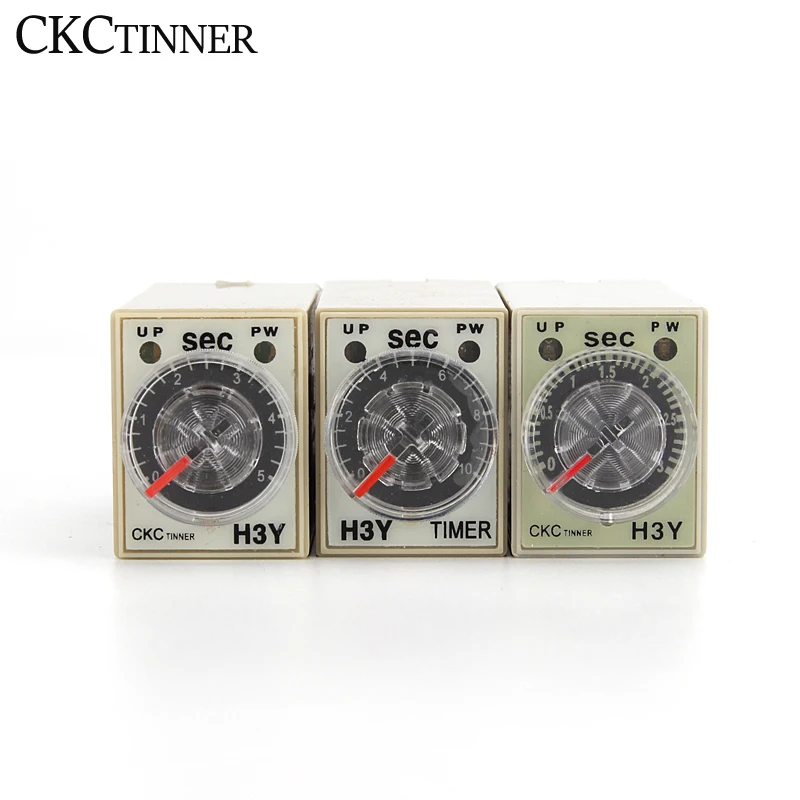 Power-on Delay Timer H3Y-4 220VAC Time Relay 3S 5S 10S 30S 60S 5M 10M 30M 60M 14Pin Small Adjustable with base Socket PYF14A