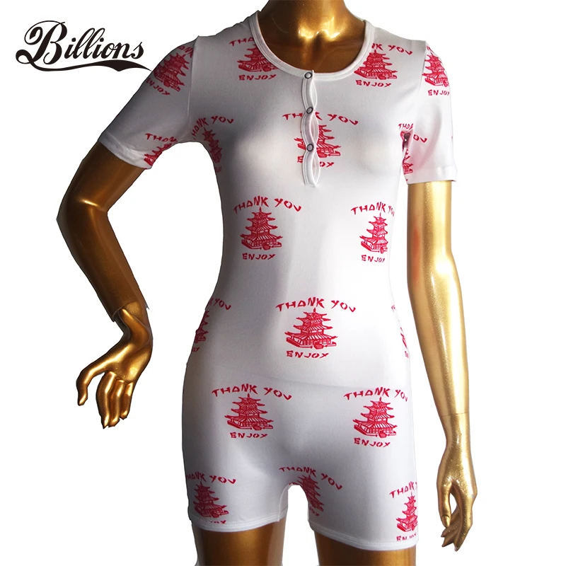 
Wholesale Hot Selling Short Sleeves Plus Sizes Yellow Gushers Women Onesie Pajamas Nightwear Adult 