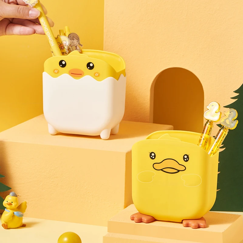 Cartoon desktop organizer storage box school office stationery organizer cute children stationery storage box