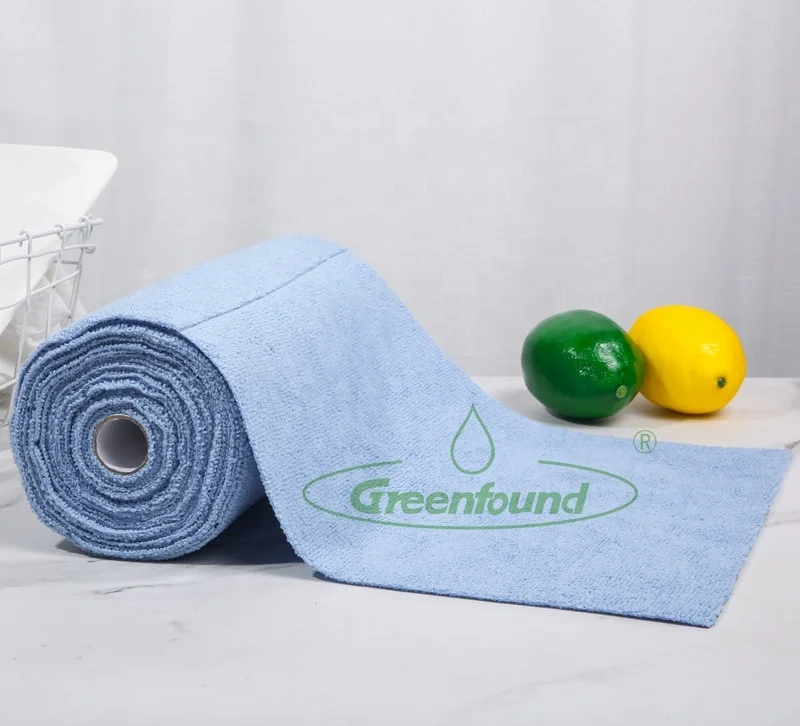 Greenfound Tear Away  Microfiber Towel Roll For Car Kitchen Household Cleaning Reusable And Washable Rags 65PCS