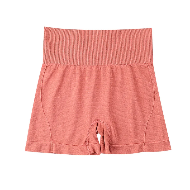 Женское нижнее белье с высокой талией, обтягивающие бедра, высокие эластичные бесшовные безопасные штаны для йоги, спортивные трусы-боксеры