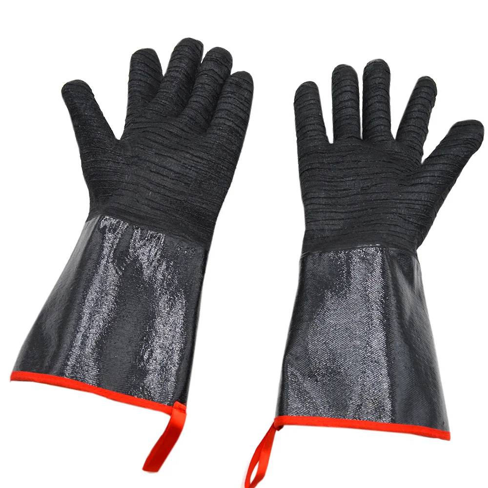 Hot selling 14inch BBQ Waterproof Oil gloves   Neoprene Heat Resistant Cooking Gloves for Barbecue