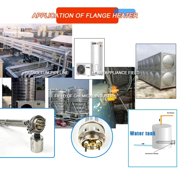 Laiyuan 220v 240v Immersing Water Heater Element Industrial Flange Immersion Heater Electric Flange Tubular Heater