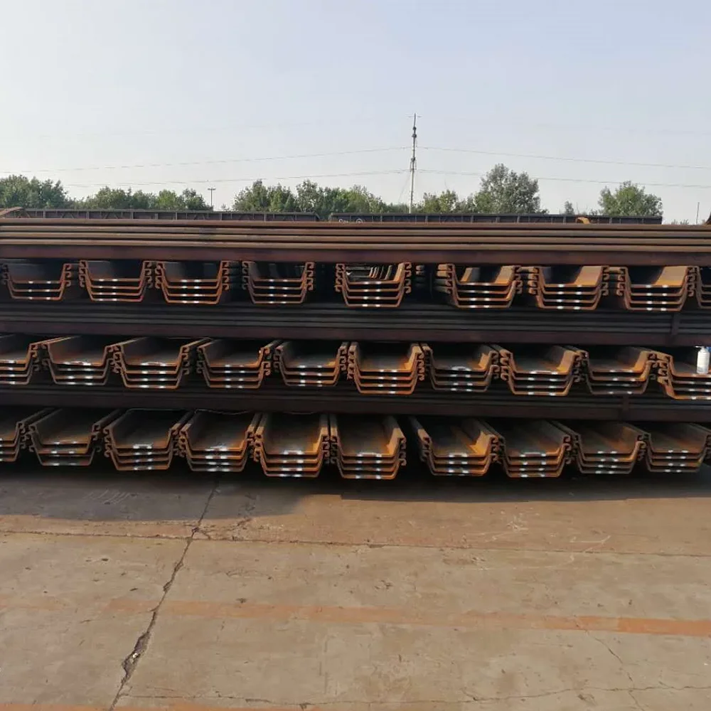 Popular size 12m u shaped type 2 hot rolled steel sheet piling piles price for sale