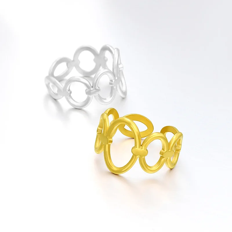 Adjustable Titanium Steel Ring Circle Stainless Steel for Men and Women for Jewelry and Parties Finger Ring Opening Size