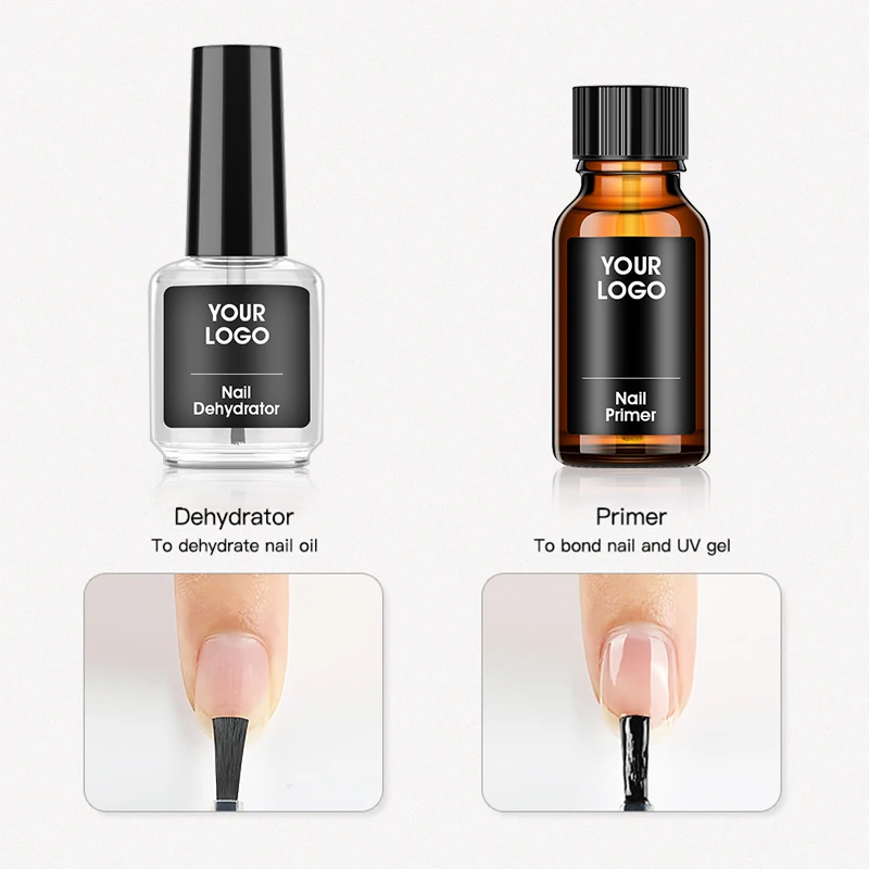 ROSALIND professional custom logo uv nail gel prep dehydrate acid free dehydrator & natural bond primer for acrylics nails art