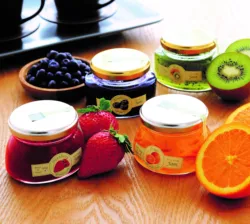 Japanese wide mouth beverage 300 ml spice flat glass bottle for food