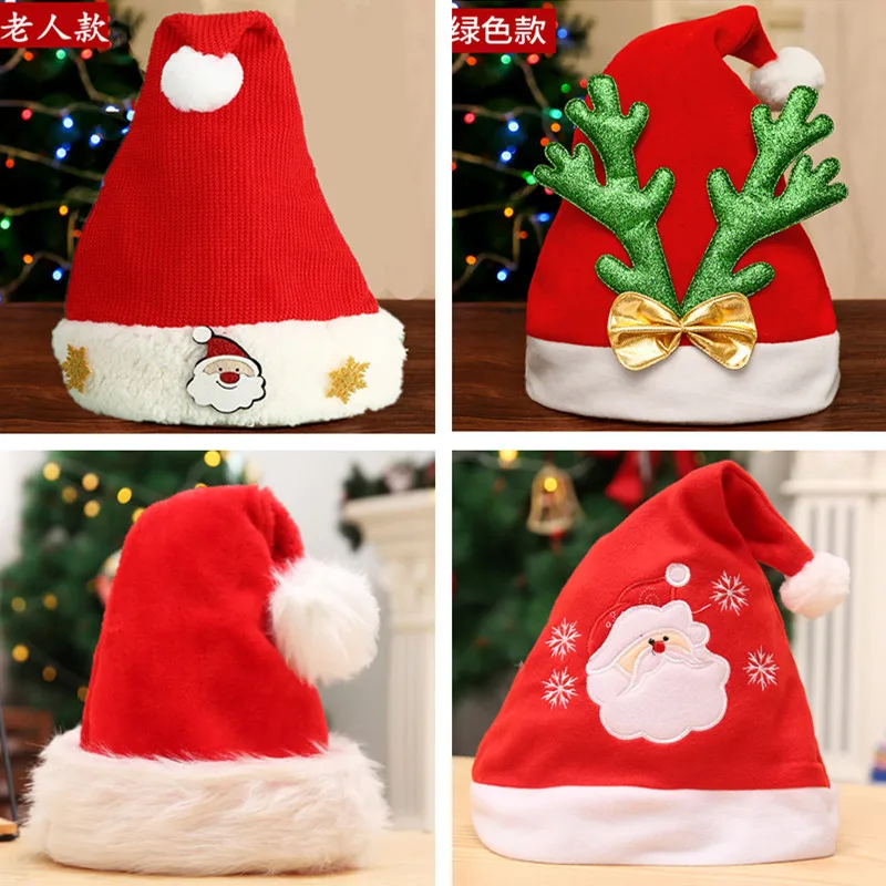 Christmas decorations Antler Adult children Santa hat  party dress up Christmas hats for adults party hats