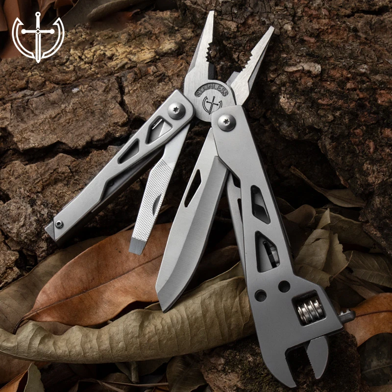 Hot sale CNC machining outdoor plier stainless steel silver color multi function OEM Camping  plier wrench