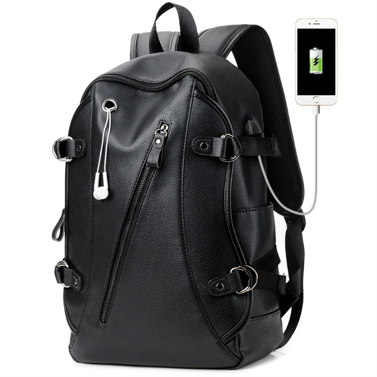 water proof street smart usb pu leather men school bags of latest designs laptop