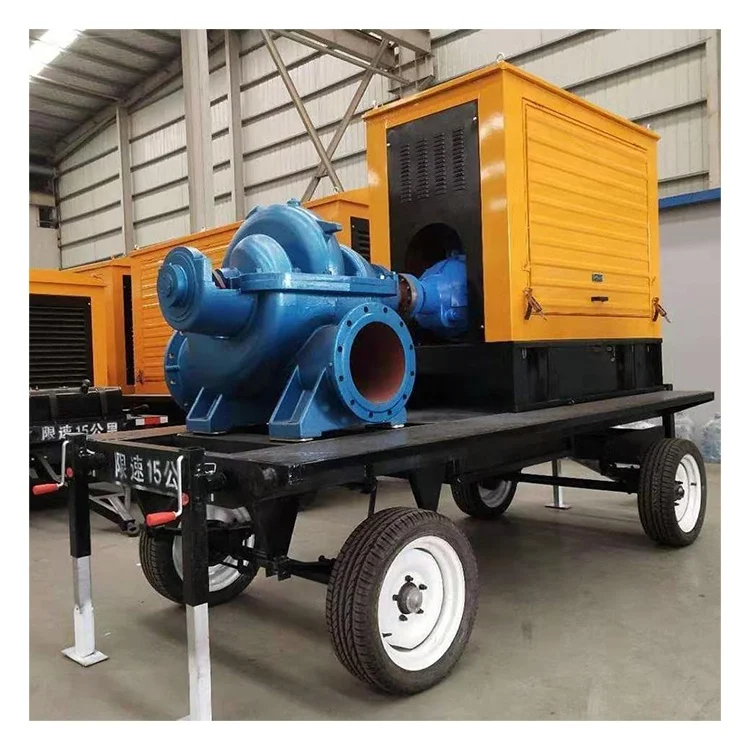 Centrifugal double suction diesel engine water pump 1100 m3/h outflow