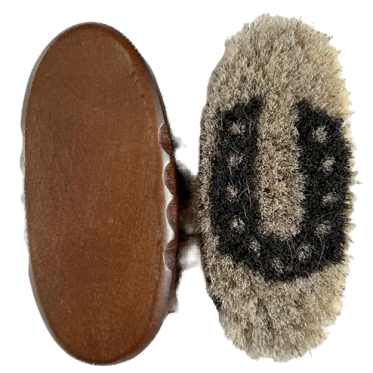 Wooden Horse Face Brush with Soft Goat Hair Customized pattern Horse Care Product