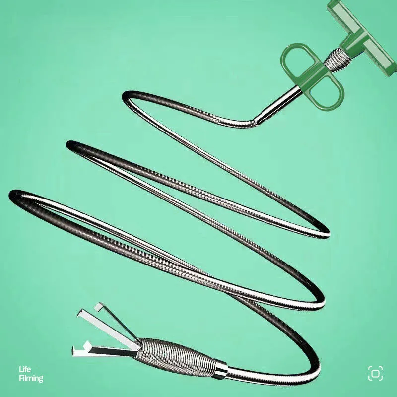 DS4006 60/90/160cm Sewer Pipe Unblocke Snake Spring Pipe Dredging Tool For Bathroom Kitchen Four-Claw Household Sewer Unclogger
