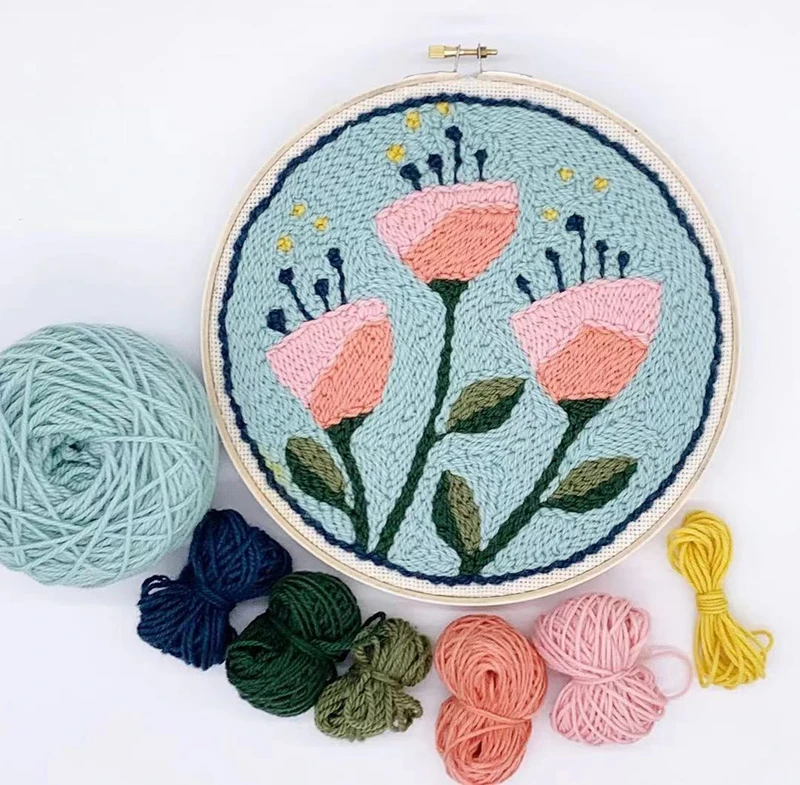 Interior Design Wall Art Ideas Punch Needle Kit for DIY Modern Wall Hanging for Home & Office