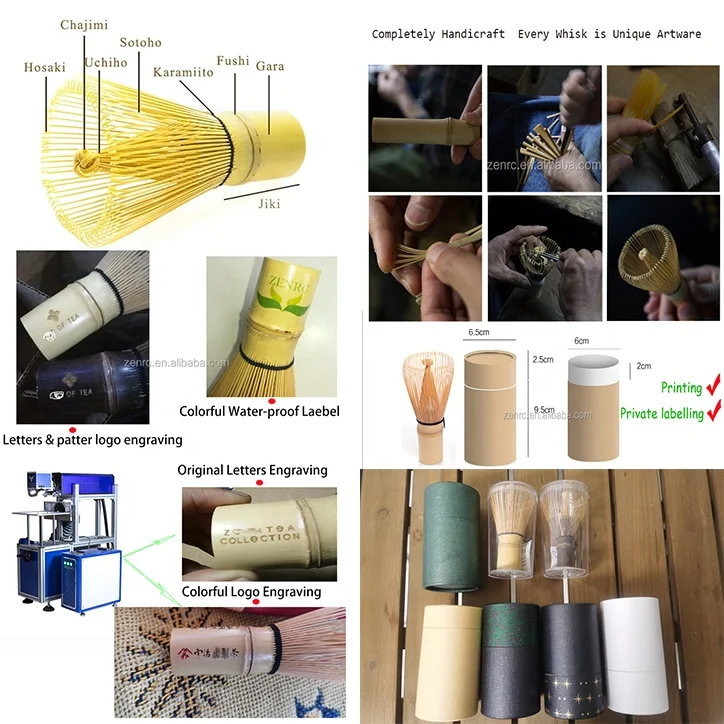 Новейшая натуральная кисть для смешивания маття порошок зеленого чая бамбуковый венчик с логотипом упаковки
