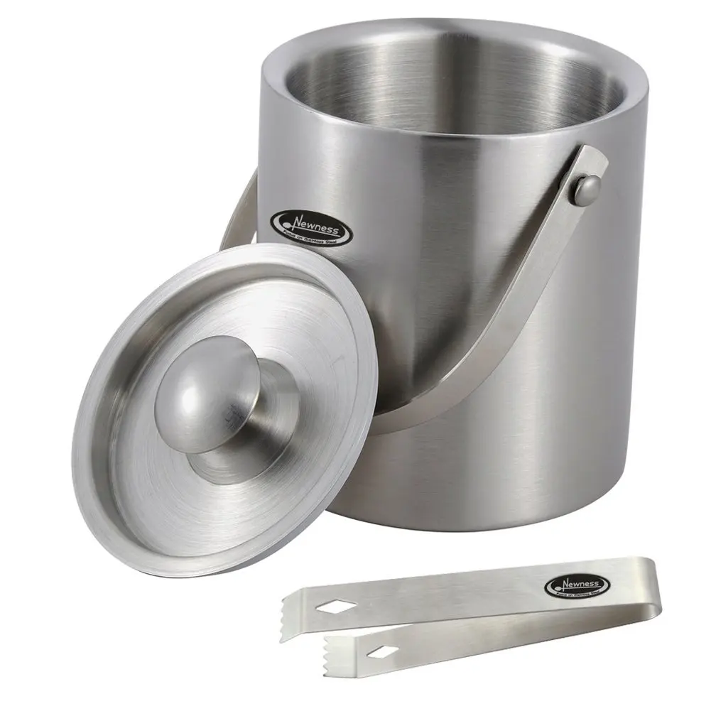 Double-Wall Stainless Steel Insulated Ice Bucket With Lid