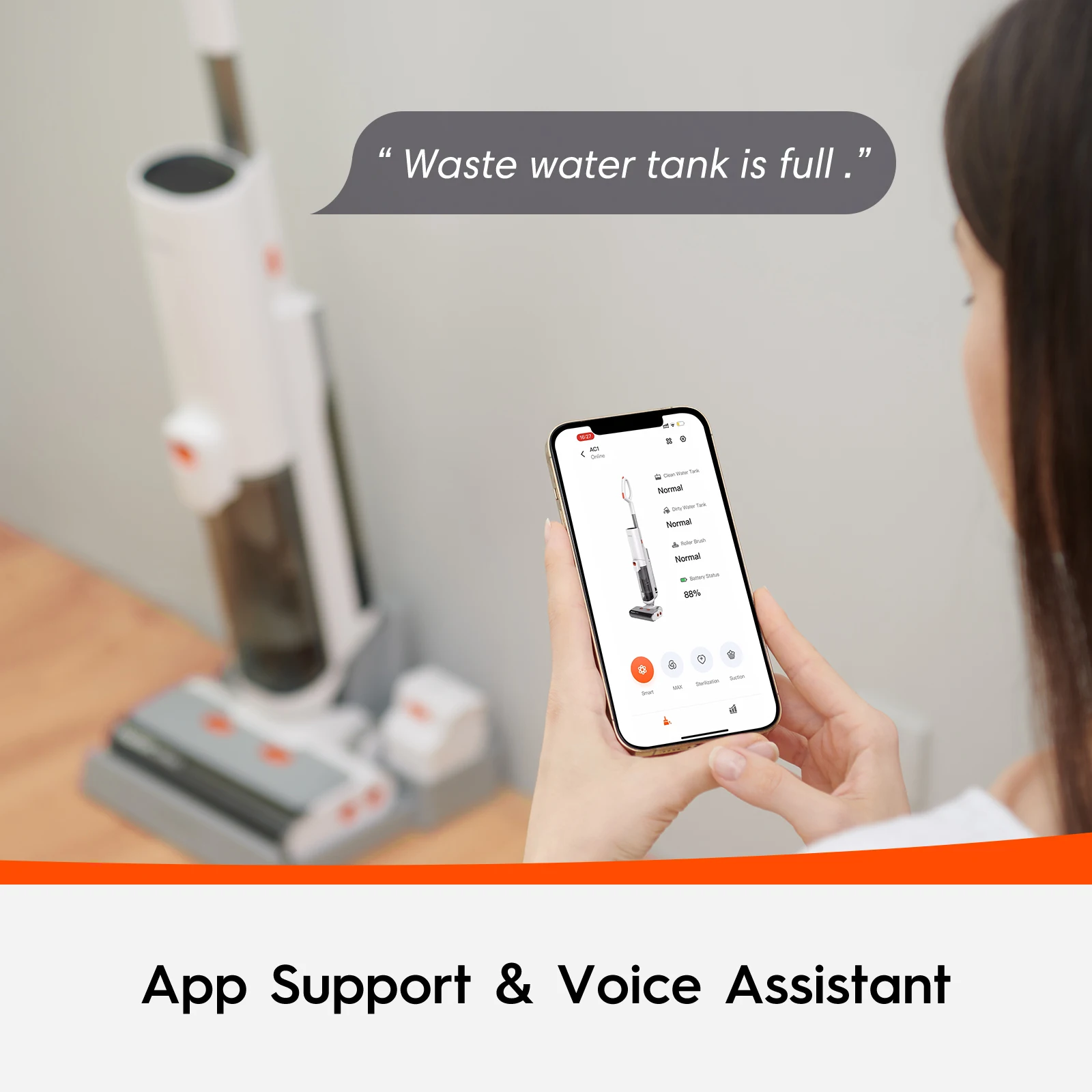 Hot selling home floor washer Ultenic AC1 with  self-cleaning station, 2 in 1 wet and dry vacuum cleaner