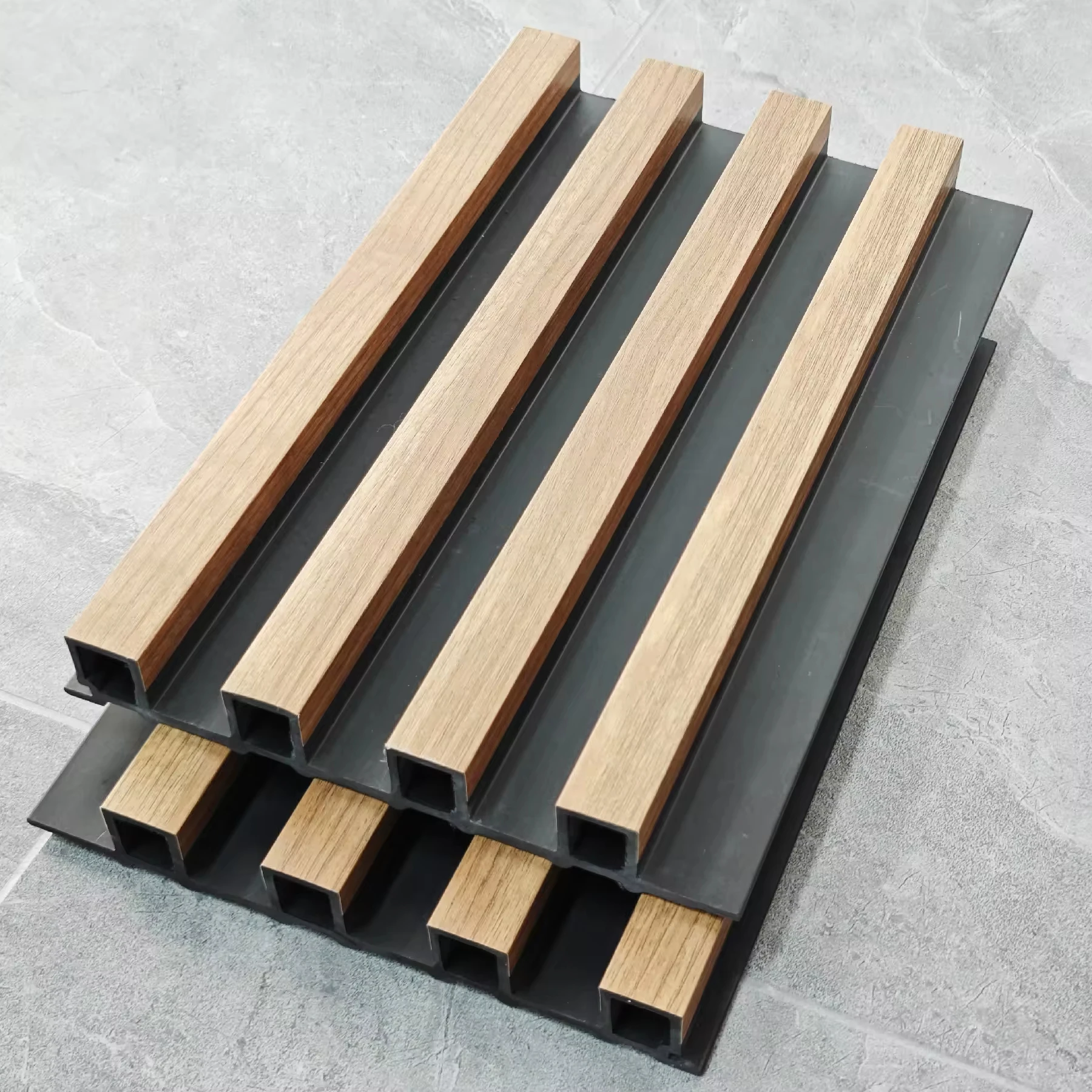 Bamboo Wood PVC Film Faced Board For Background Wall Wpc Wall  Panel