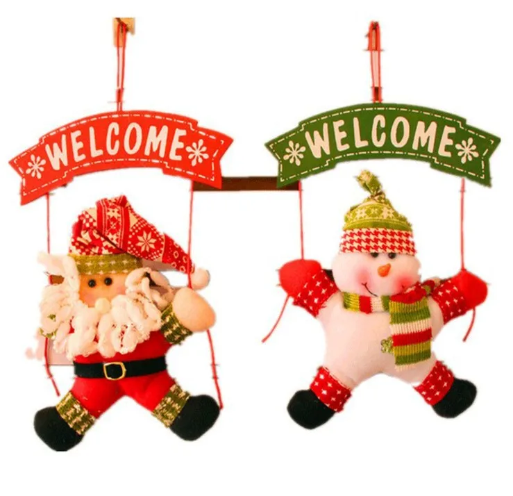 Christmas Wreath door hanging cloth wreath SSF small door hanging christmas outdoor decoration