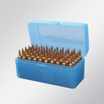 TB-908 Custom Carrying Blue Hard Plastic Ammo Can Bullet Case Box 50 Round