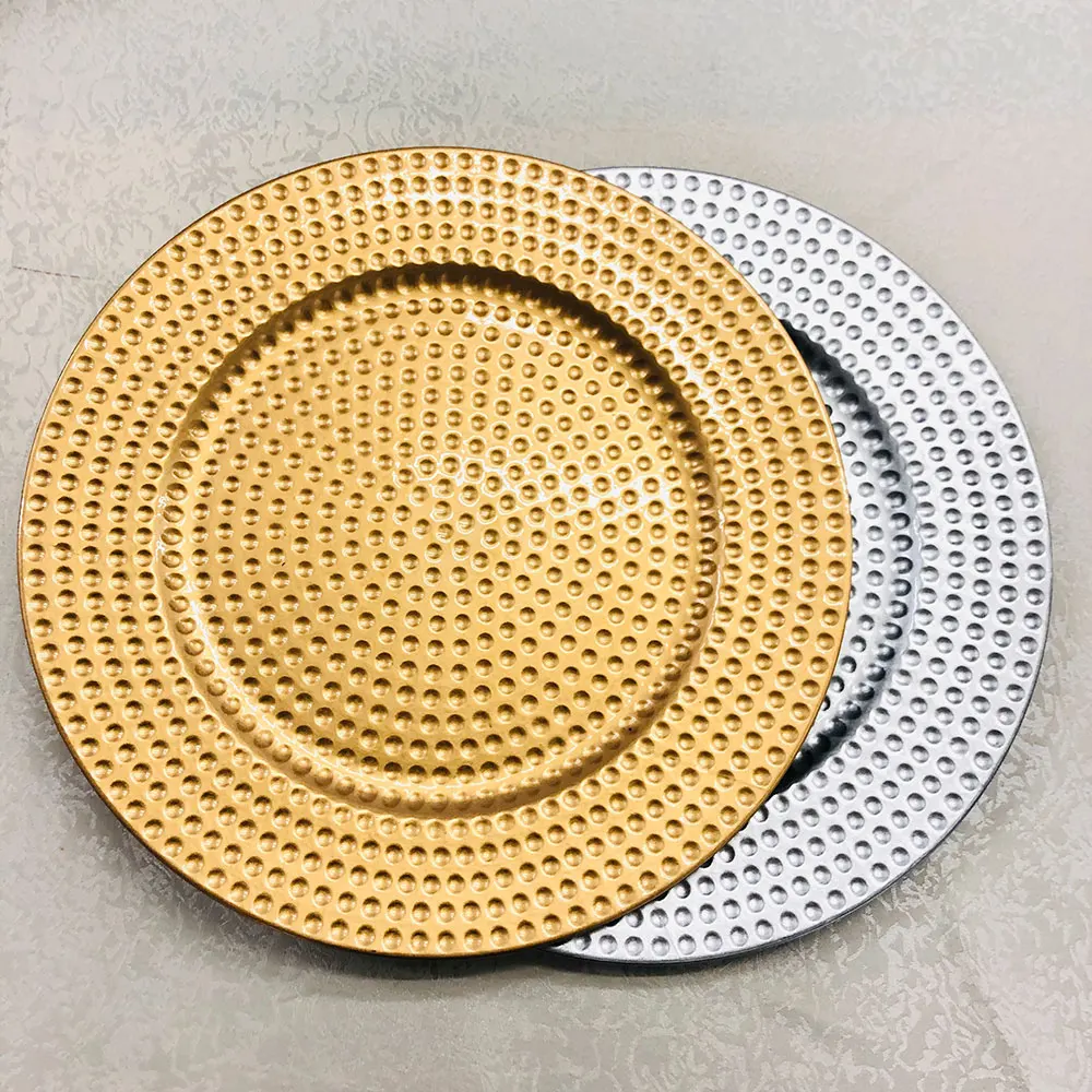 Wholesale cheap wedding decoration party plates silver plastic plates