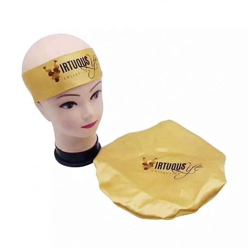 
New Product Designer Satin Hair Bonnets With Logo 