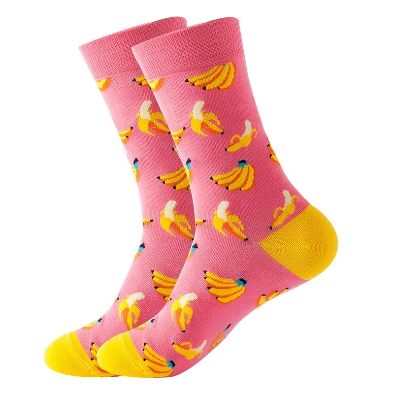 Best Selling Delicious Fruit Pattern Design Banana Cherry Watermelon Pineapple Orange CREW Sock Pack Gifts for Women