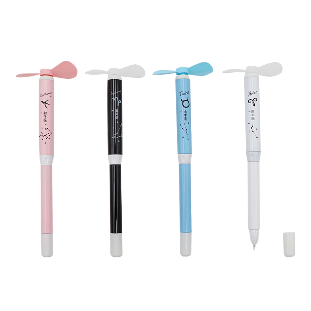 Creative gift custom logo cute gel pen electric mini fan pen