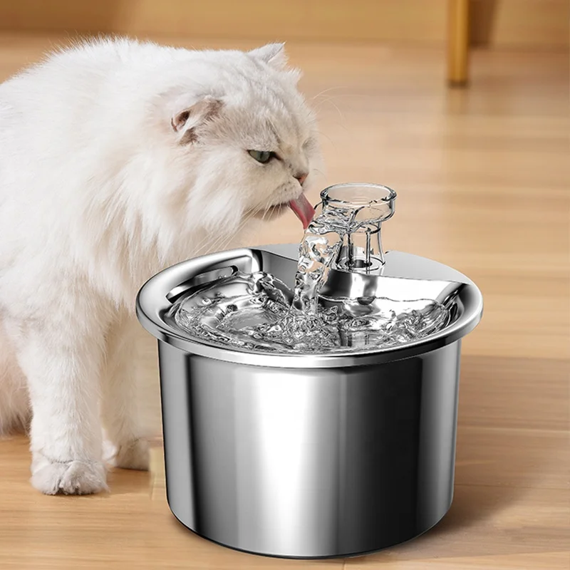Automatic Pet Drinking Fountain with Filters,Stainless Steel Cat Water Fountain
