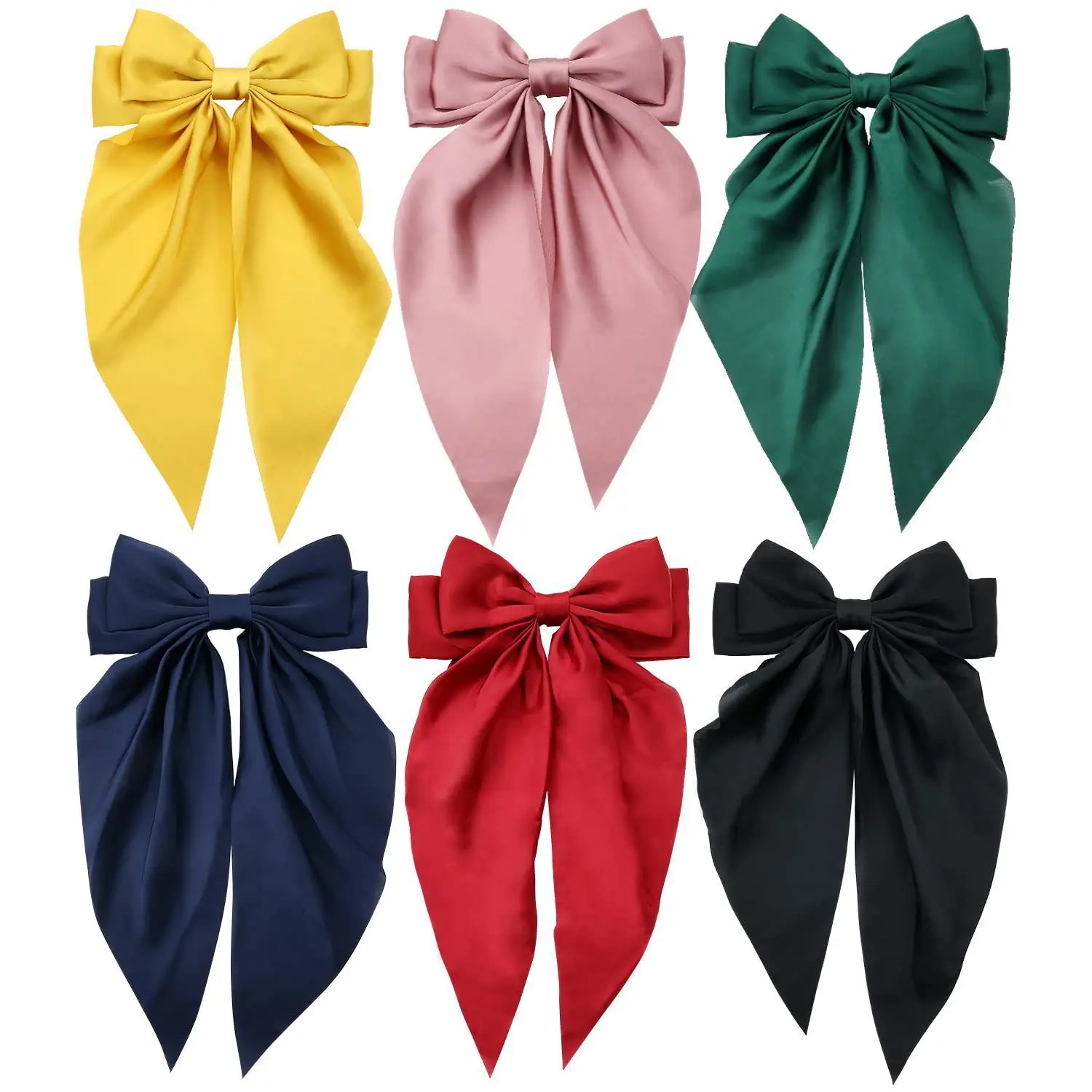 Elegant Satin Ribbon Bow Hair Clip Retro Chic Minimalist Spring Clamp Accessory for Womens Stylish Updos