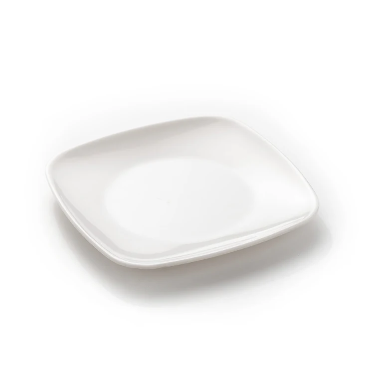 factory price 6 inch square white melamine plastic cake plate