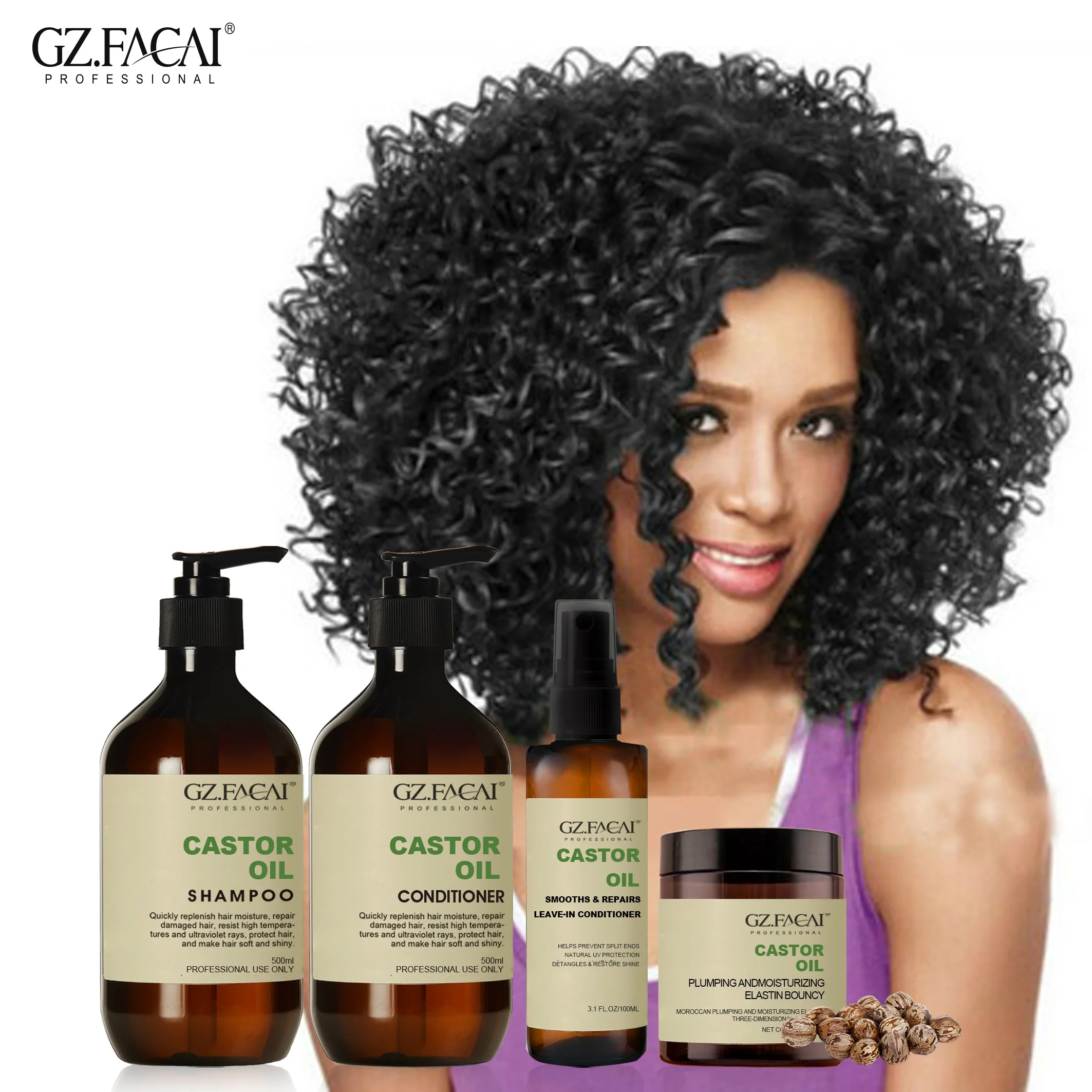 OEM/ODM Wholesale Hot Selling Organic Herbal jamaican black castor oil shampoo And Soften Waves Hair Curl Cream Set