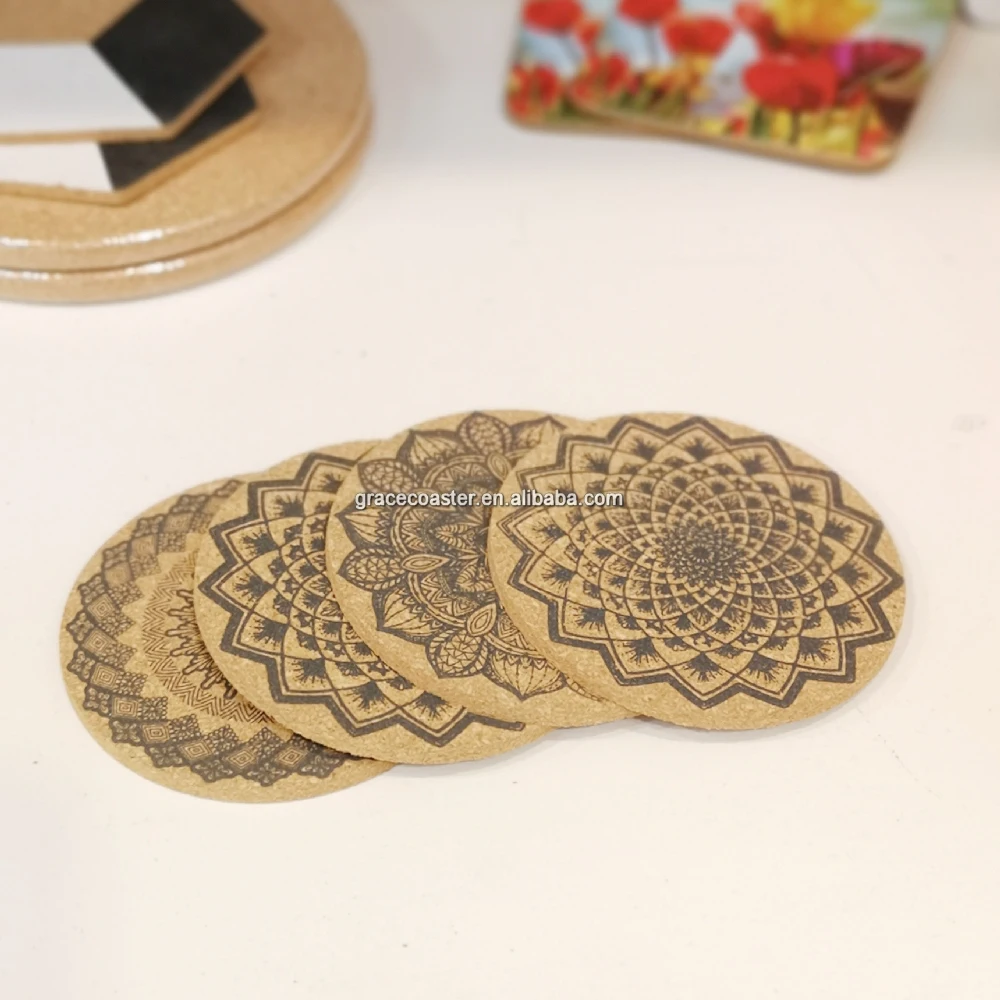 high quality blank eco-friendly material cork coaster cork trivet cork mat hot pot pad