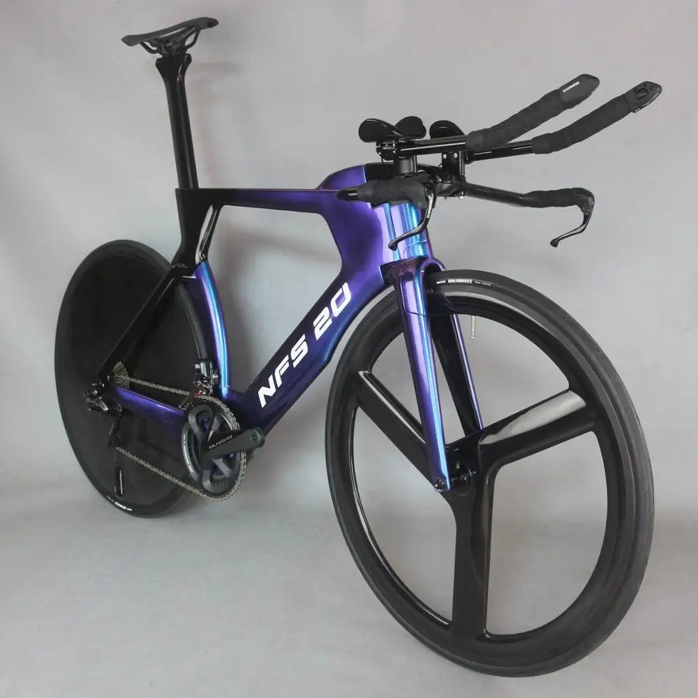 New TT Bike Time Trial Bicycle Chameleon Paint Complete Carbon FM-TT01 with SHIMAN0 R8060 Groupset