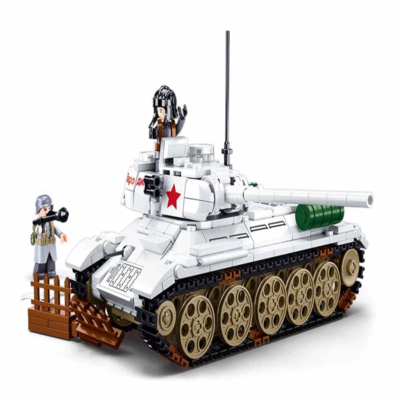 Sluban Building Blocks Military Series M38-B0978 Medium Tank Army Set Construction Small Particles Bricks Educational Toys