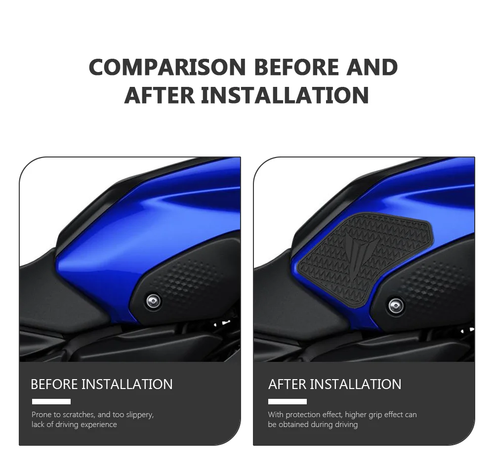 For Yamaha MT 07  MT-07 2021 - Side Fuel Tank pad Tank Pads Protector Stickers Decal Gas Knee Grip Traction Pad Tankpad