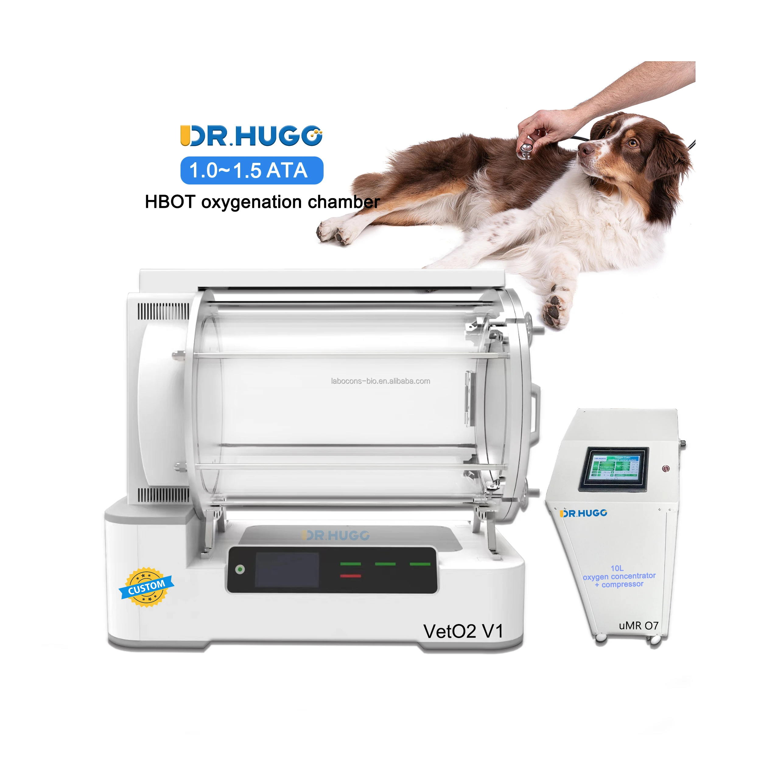 DR.HUGO VetO2 V1 Best selling Hard shell Vet hyperbaric oxygen therapy chamber For 1-2 small animals  Hyperbaric oxygen Chamber
