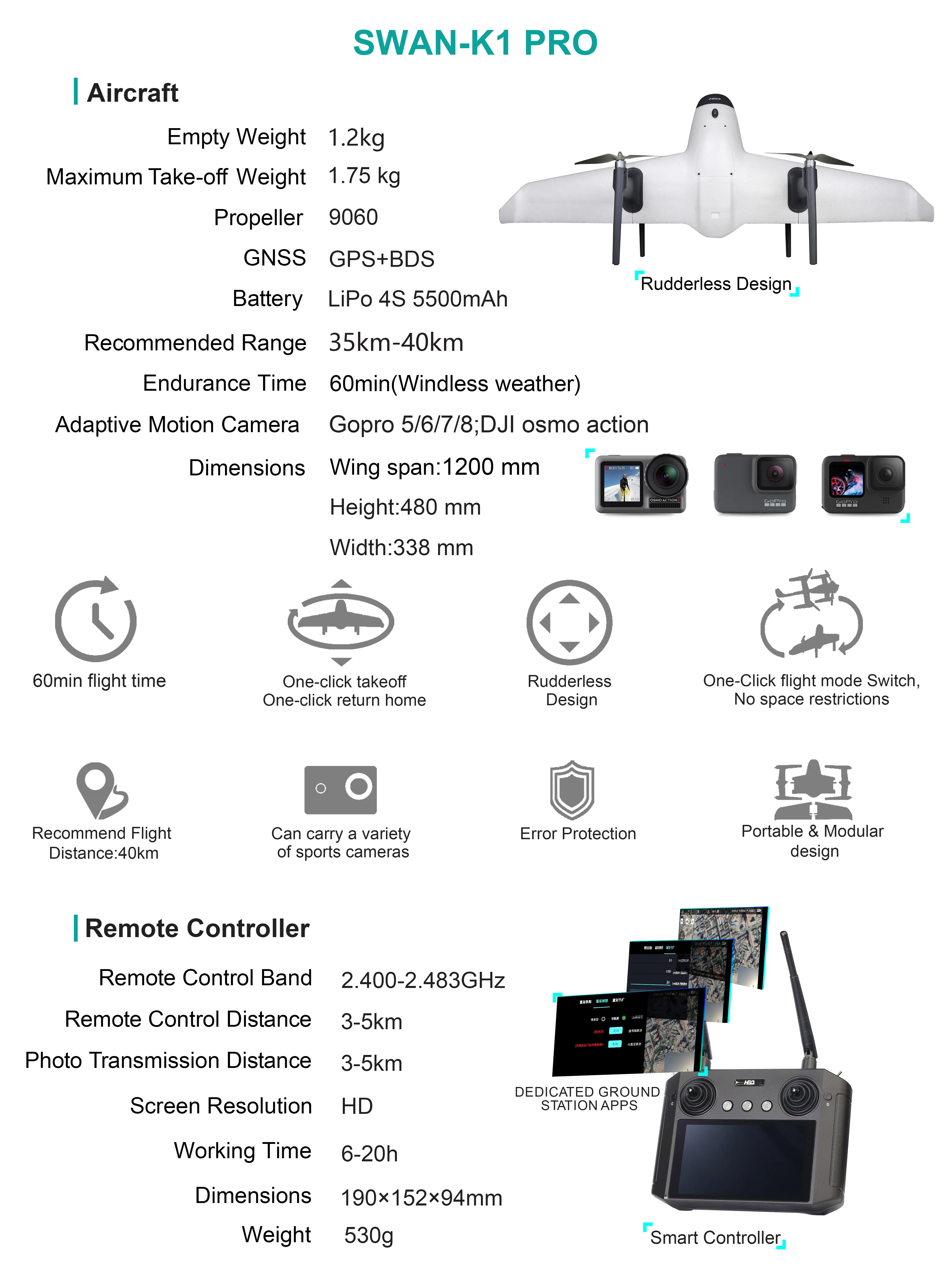 Beginner friendly Premium DRONE Fixed Wing drone militaire