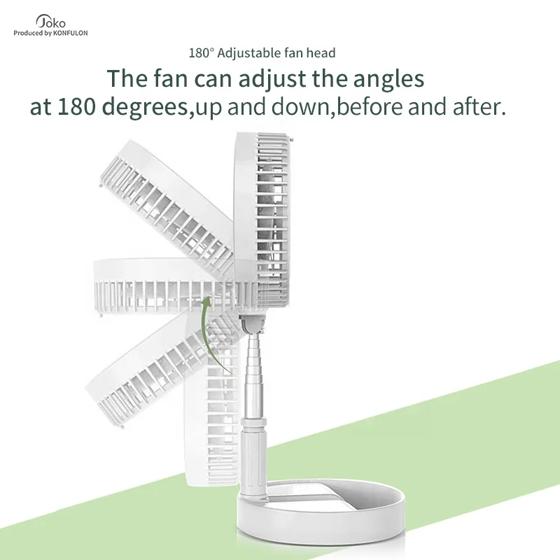 Konfulon Innovative Products 2023 Outdoor Pedestal Adjustable Mini Fan 3 In 1 Rechargeable Battery Usb Desk Table Stand Fan