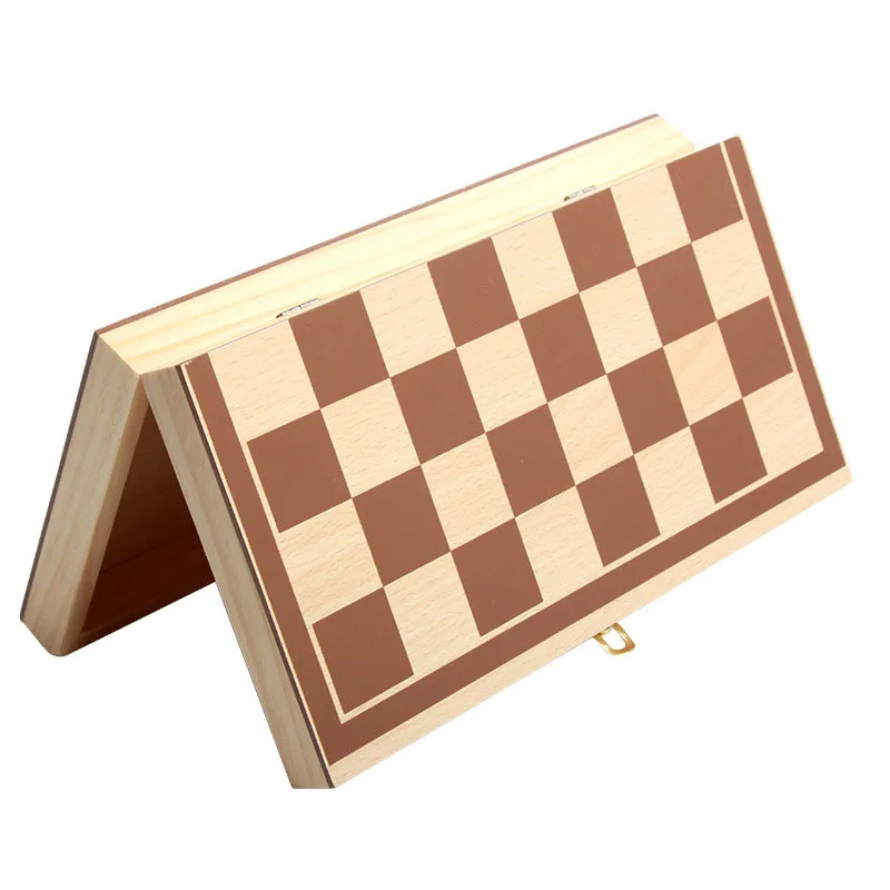 Folding Bamboo Box Travel Mini Chess Board Pieces Wooden Chess Set Board Chess Games