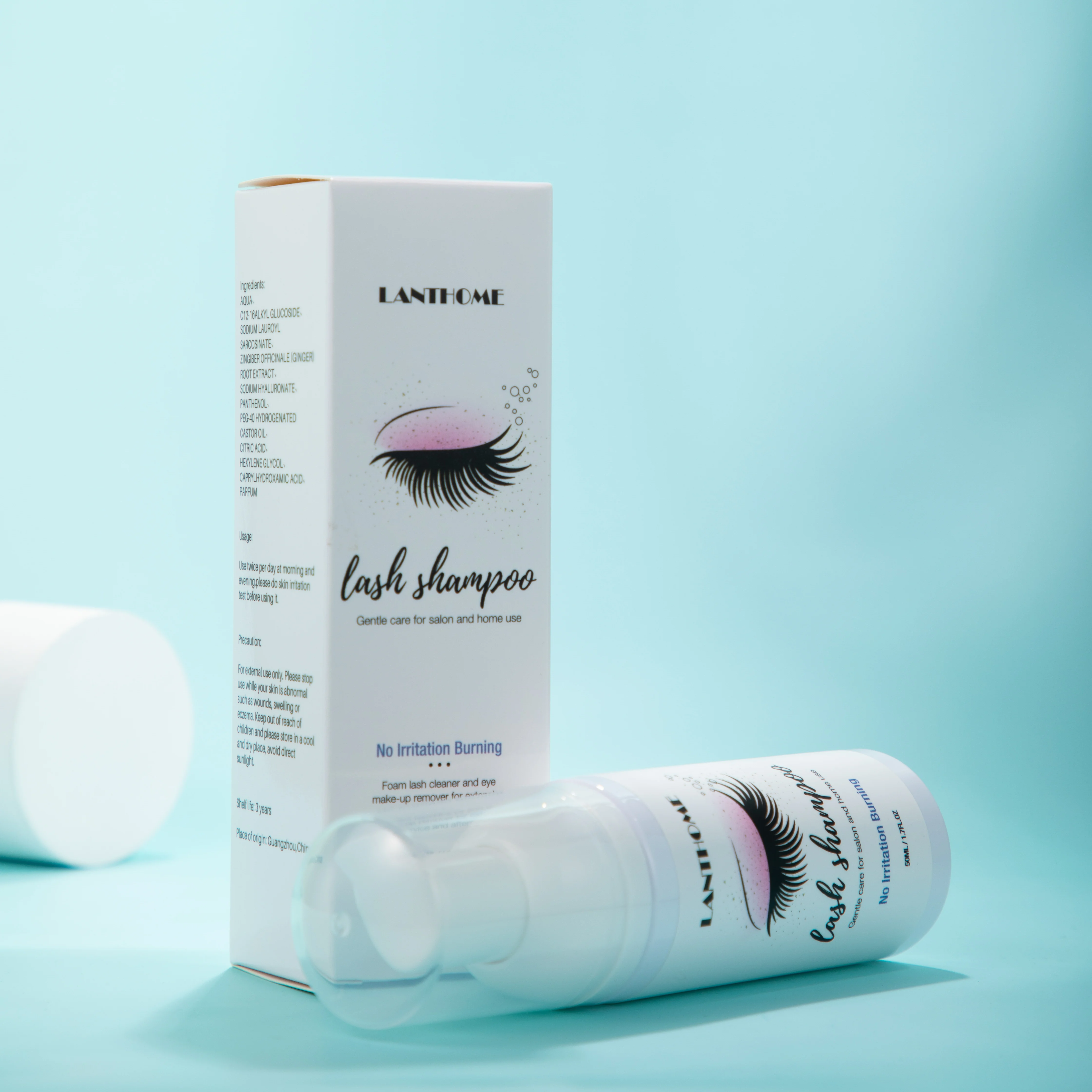Lanthome Eye Makeup Remover Dispenser Eyelash Cleaner Lash Shampoo private label