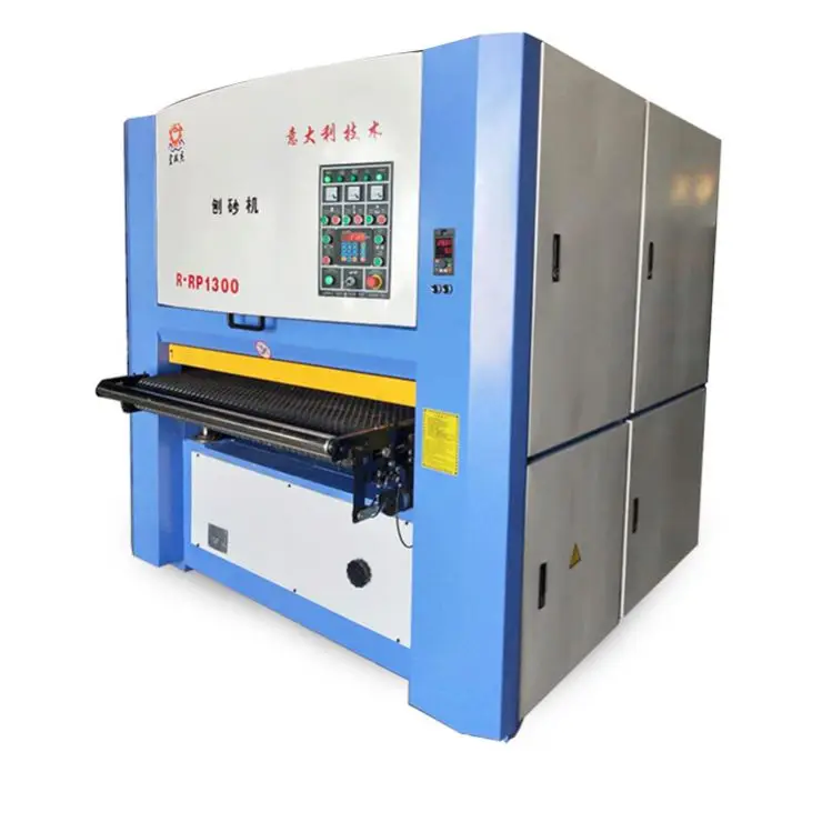 Calibrating Best Sell Two Head Wide Belt Ply Sander Wood Sanding Machine