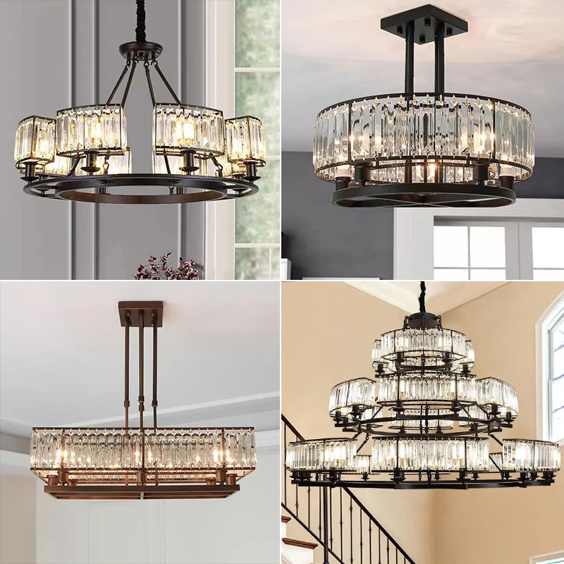 2023 Large luxury LED Linear Clear Crystal Modern Chandelier for Living Room Hotel  Lobby Stair Showroom