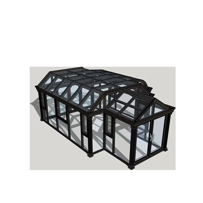 Factory customization solarium aluminum growing greenhouse patio enclosure kits home exterior relax garden glass house sunroom