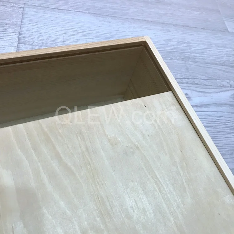 
Custom big cake box sliding lid pie wooden box 