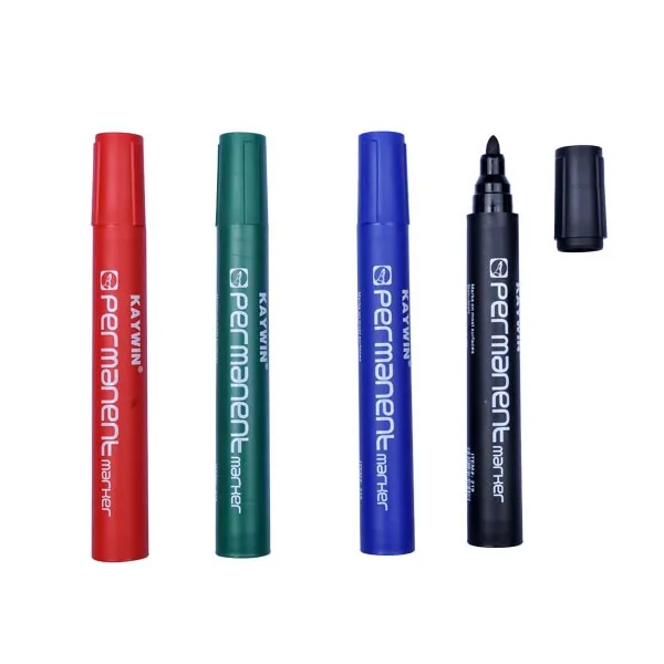 Customized high quality school office black permanent marker pen with colored ink