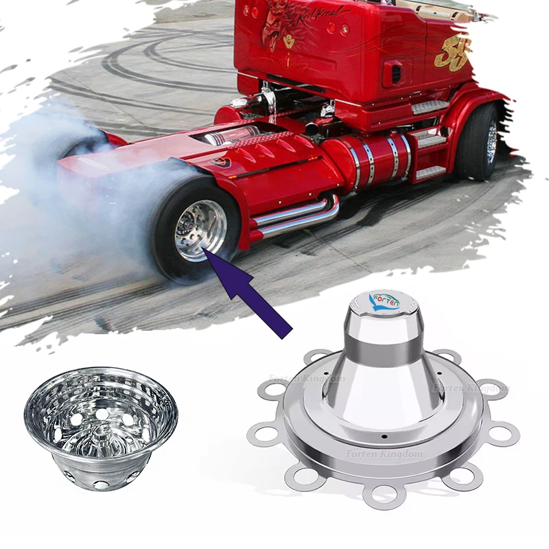 Car Exterior Accessories Chrome 22.5 inch Wheel Center Hub Cup Center Cap For Scania Truck Aluminum Steel Axle Cover