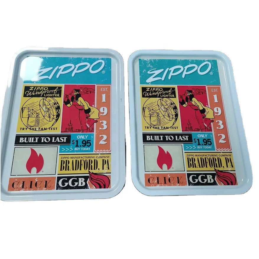 Customized Color Rectangle Metal Tin Serving Tray Tin Tray Metal Tray For Gift Kitchen Beer Promotion