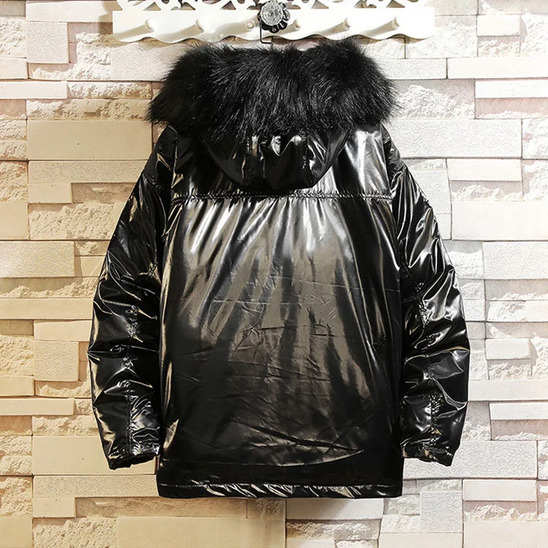 Custom shiny puffer jacket mens new model water repellent jacket padding 2022 hood